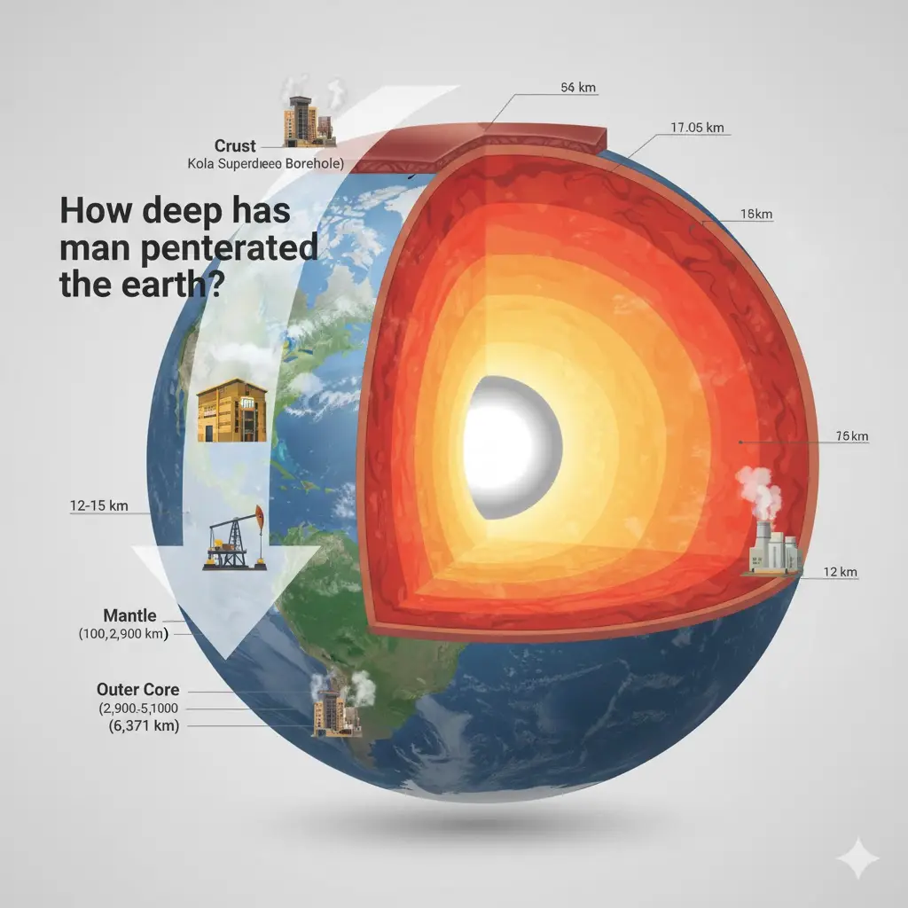 انسان تا چه عمقی در زمین نفوذ کرده است؟