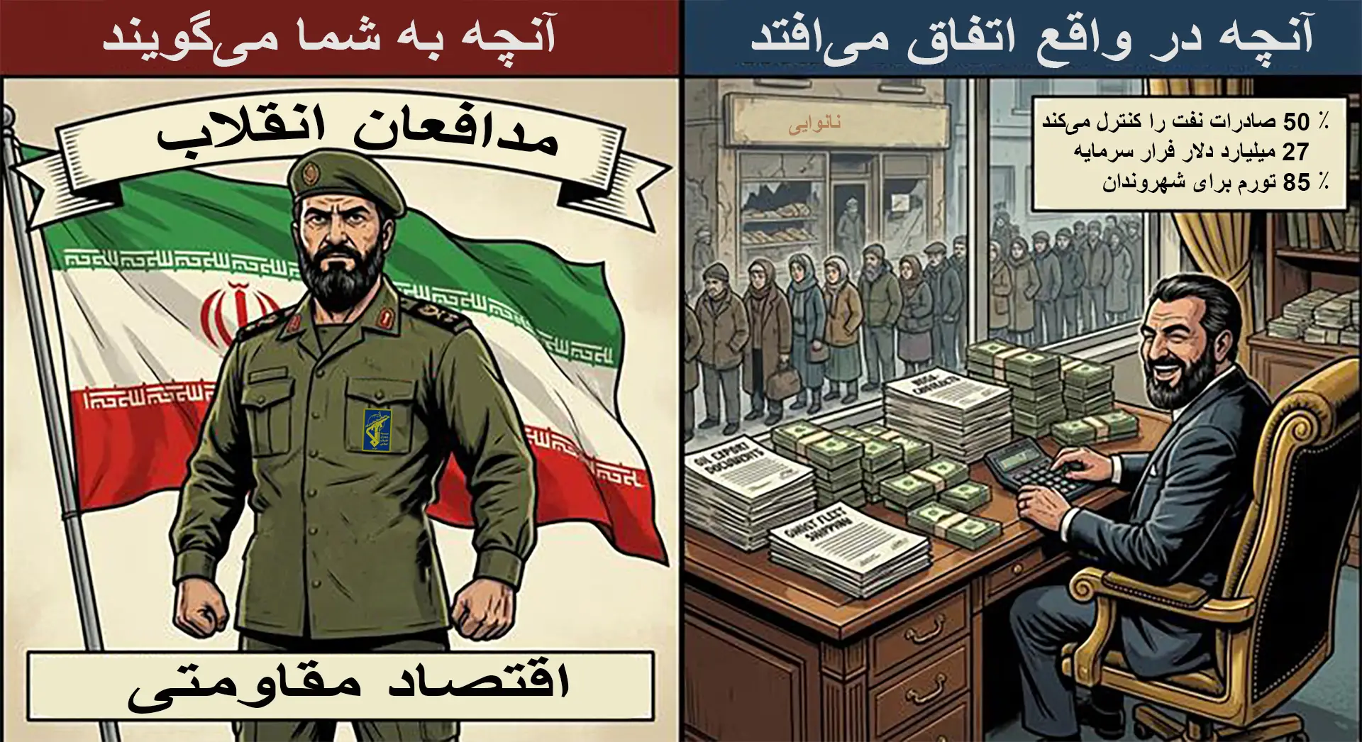 بحران اقتصادی ایران: وضعیتی وخیم، پیامدهای ویرانگر سیاست‌های سپاه پاسداران